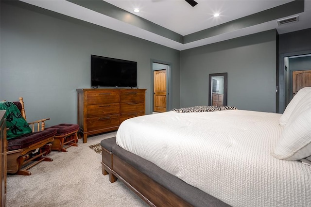 2040 County Road 1336, Blanchard, OK 73010 - bedroom featuring visible vents, ceiling fan, recessed lighting, and carpet floors