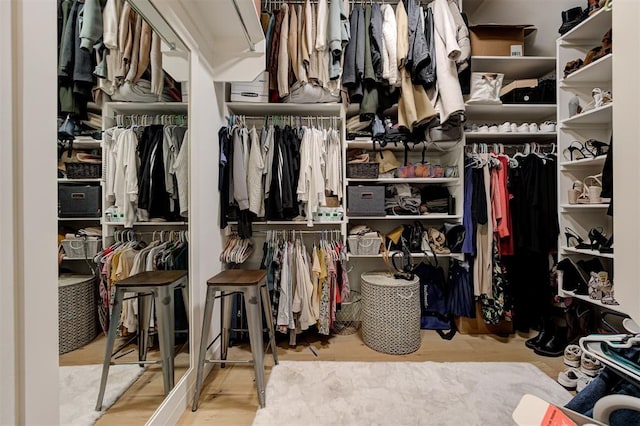 spacious closet featuring wood finished floors