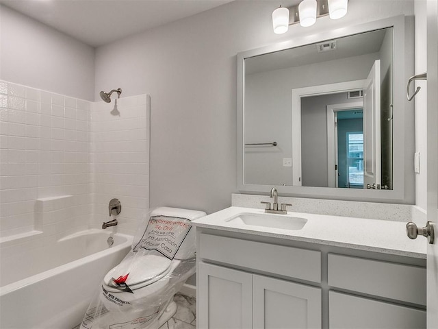 1680 Addington Rd, Newcastle, OK 73065 - bathroom with toilet, vanity, shower / tub combination, and visible vents