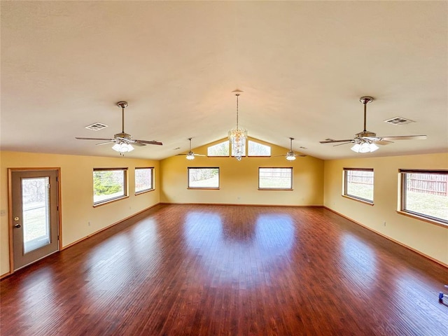 1016 Canyon Ridge Rd, Clinton, OK 73601 - empty room featuring wood finished floors, ceiling fan, and visible vents