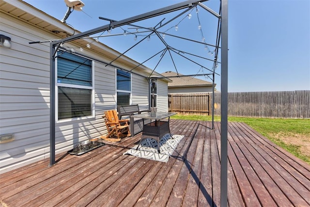 1641 Tumbleweed Way, El Reno, OK 73036 - wooden terrace featuring fence