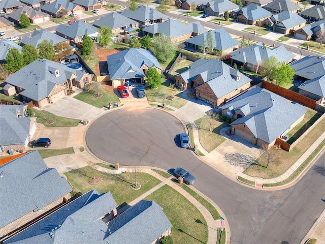 aerial view with a residential view