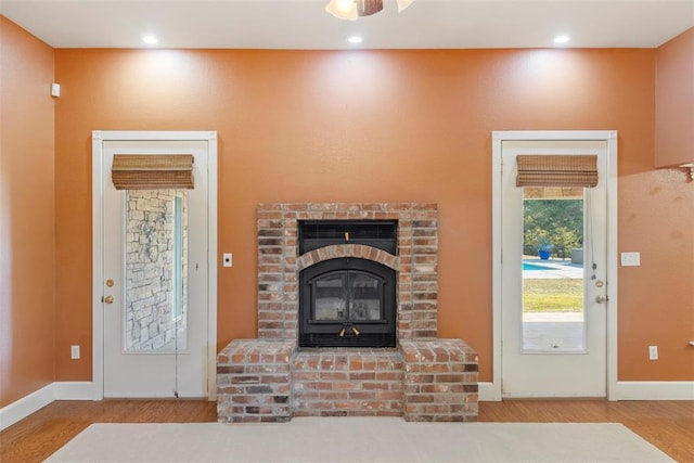 17787 N County Road 3200th Rd, Pauls Valley, OK 73075 - living room featuring recessed lighting, baseboards, and wood finished floors