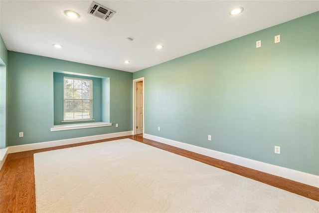 17787 N County Road 3200th Rd, Pauls Valley, OK 73075 - unfurnished room with visible vents, baseboards, recessed lighting, and wood finished floors