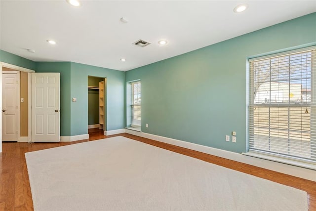 17787 N County Road 3200th Rd, Pauls Valley, OK 73075 - unfurnished bedroom with visible vents, recessed lighting, and wood finished floors