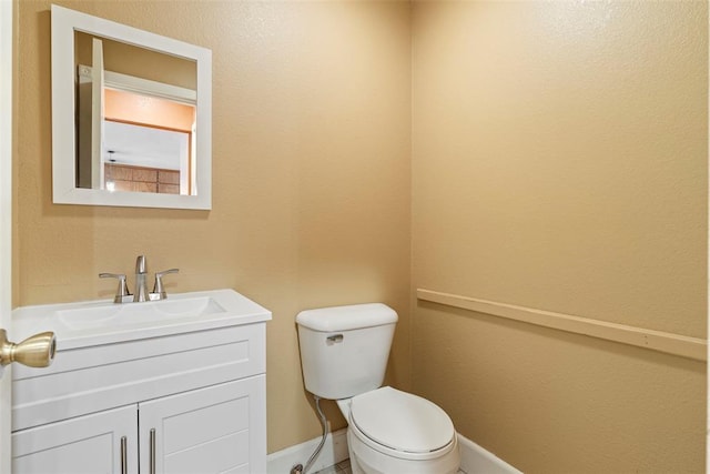 17787 N County Road 3200th Rd, Pauls Valley, OK 73075 - bathroom with toilet, vanity, and baseboards