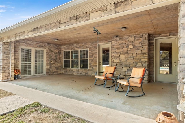 17787 N County Road 3200th Rd, Pauls Valley, OK 73075 - view of patio with french doors