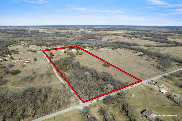 17787 N County Road 3200th Rd, Pauls Valley, OK 73075 - birds eye view of property with a rural view