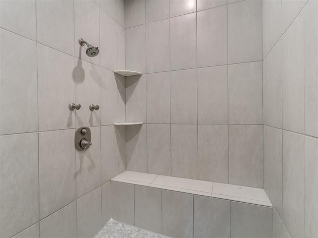interior details featuring tiled shower