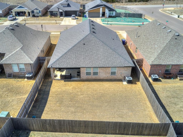 bird's eye view with a residential view