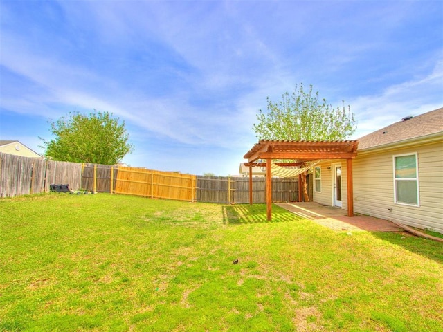 1801 NW 145th St, Edmond, OK 73013 - view of yard with a pergola, a patio, and a fenced backyard