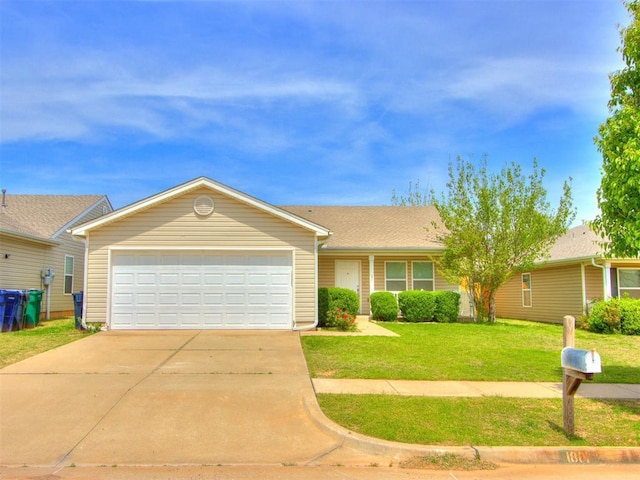 1801 NW 145th St, Edmond, OK 73013 - single story home with a garage, a front yard, and concrete driveway