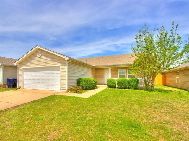 1801 NW 145th St, Edmond, OK 73013 - ranch-style home featuring an attached garage, a front lawn, and driveway