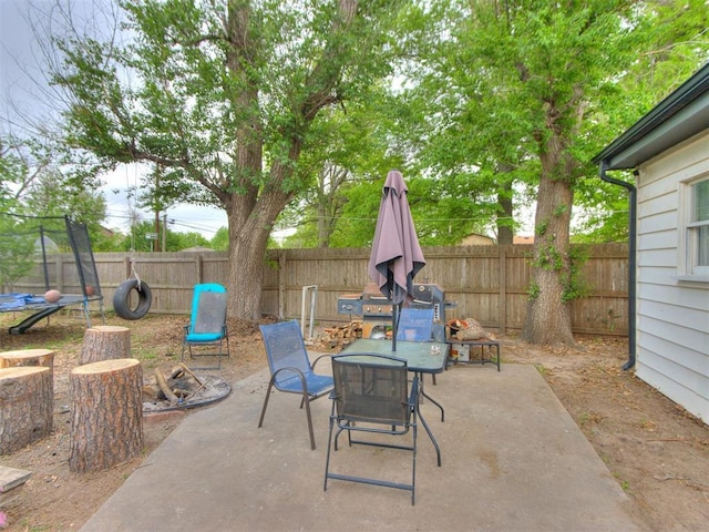 view of patio with a fenced backyard