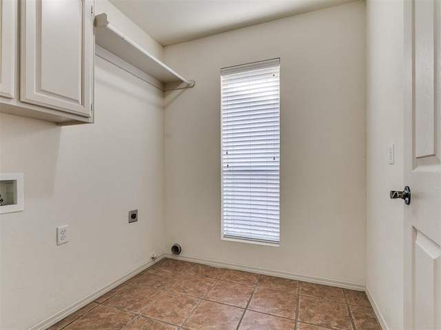9333 SW 22nd St, Oklahoma City, OK 73128 - clothes washing area featuring cabinet space, hookup for a washing machine, baseboards, and electric dryer hookup