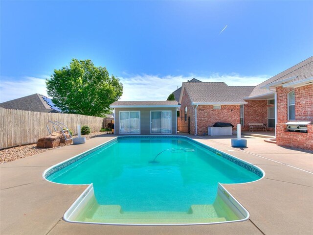 9333 SW 22nd St, Oklahoma City, OK 73128 - view of pool with a fenced backyard, a patio, and a fenced in pool