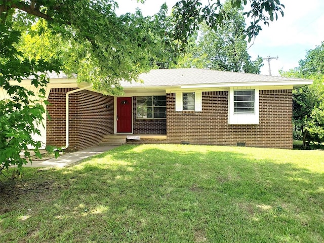 517 Inwood Dr, Norman, OK 73072 - ranch-style home with crawl space, a front yard, and brick siding