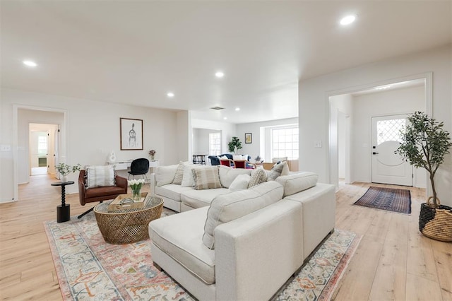 2501 NW 121st St, Oklahoma City, OK 73120 - living area with light wood-style flooring and recessed lighting
