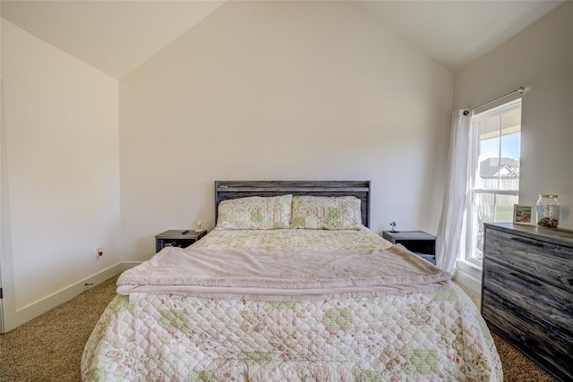 308 W Kerby Ave, Washington, OK 73080 - carpeted bedroom with baseboards and lofted ceiling
