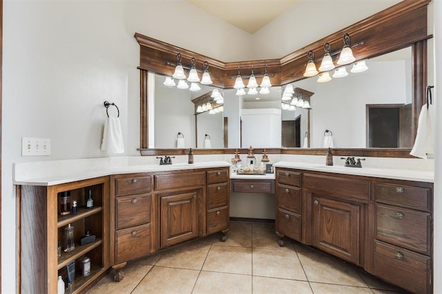 19605 Talavera Ln, Edmond, OK 73012 - bathroom with vanity and tile patterned flooring