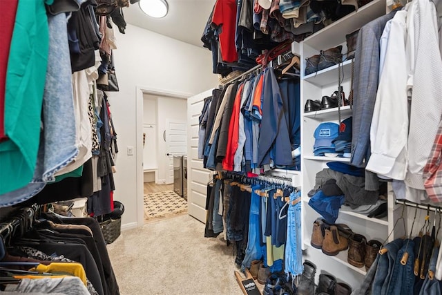 8416 NW 130th St, Oklahoma City, OK 73142 - walk in closet featuring carpet flooring