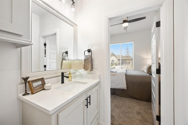 8416 NW 130th St, Oklahoma City, OK 73142 - bathroom with vanity and ceiling fan