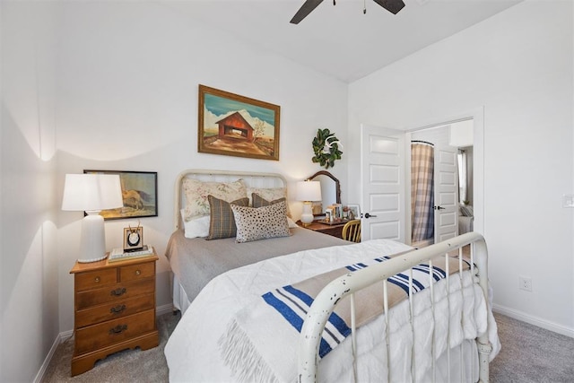 8416 NW 130th St, Oklahoma City, OK 73142 - bedroom featuring baseboards, a ceiling fan, and carpet flooring
