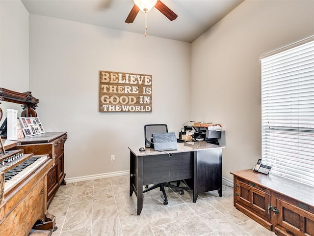 207 Lyla Glen St, Washington, OK 73093 - office space with a ceiling fan and baseboards
