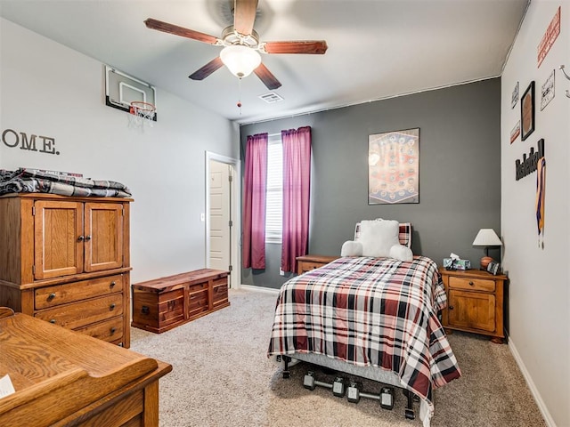207 Lyla Glen St, Washington, OK 73093 - bedroom with carpet floors, a ceiling fan, and baseboards