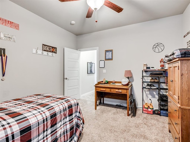 207 Lyla Glen St, Washington, OK 73093 - bedroom featuring carpet flooring, baseboards, and ceiling fan