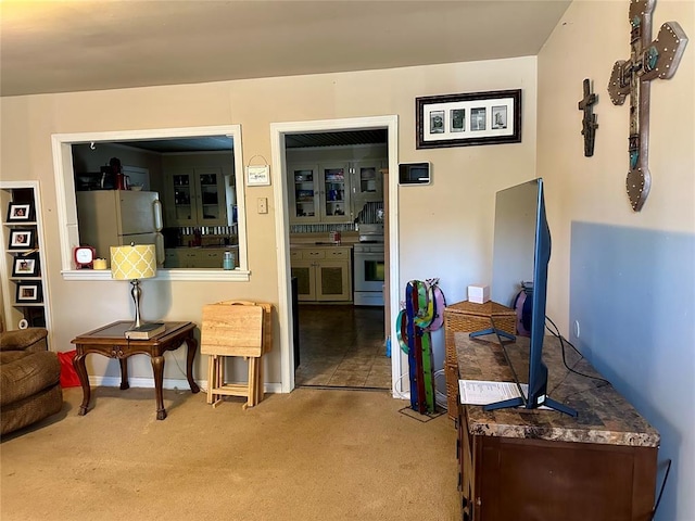 712 1st St, Maysville, OK 73057 - interior space with carpet flooring