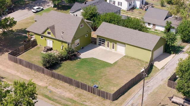 aerial view with a residential view