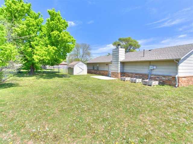 2416 Ellis Dr, Shawnee, OK 74804 - view of yard with fence, an outdoor structure, and a storage unit