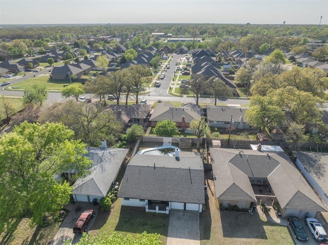 bird's eye view with a residential view