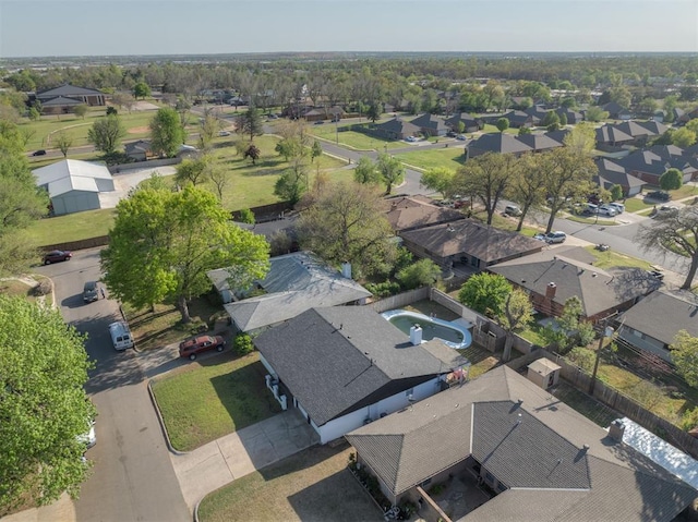bird's eye view with a residential view