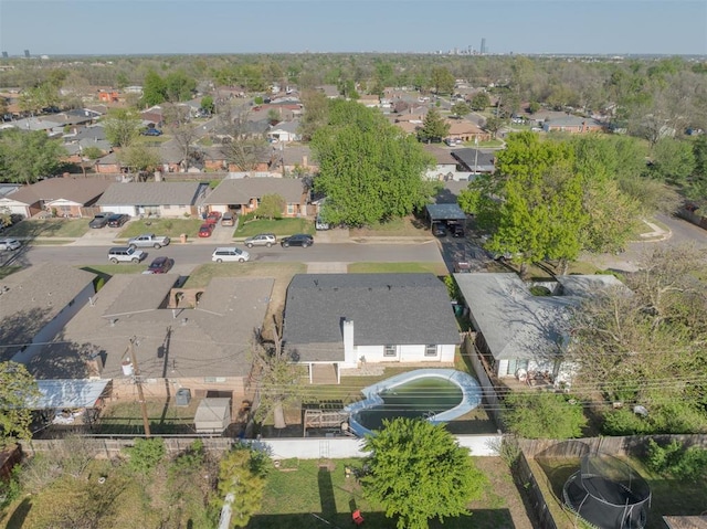 bird's eye view with a residential view