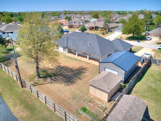 bird's eye view with a residential view