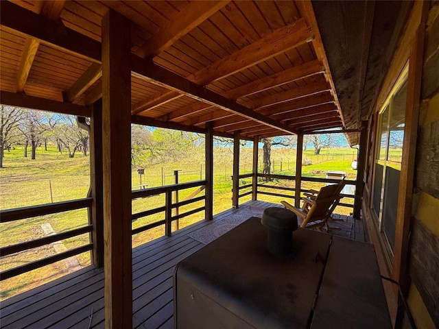 31230 N County Road 3170, Elmore City, OK 73433 - wooden terrace featuring a yard