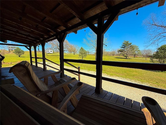 31230 N County Road 3170, Elmore City, OK 73433 - wooden deck with a yard