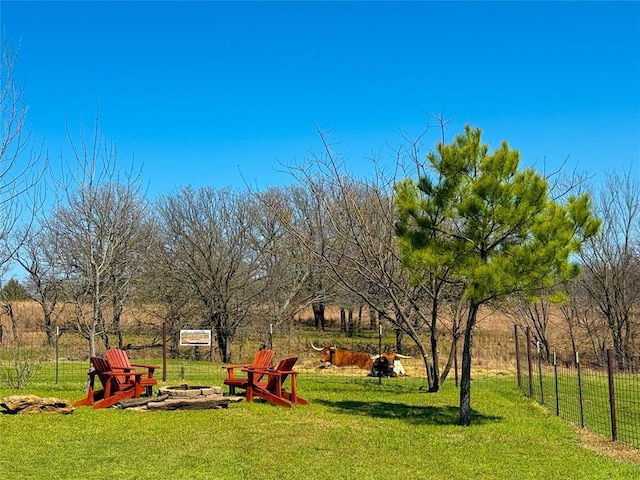 31230 N County Road 3170, Elmore City, OK 73433 - view of yard with fence and an outdoor fire pit