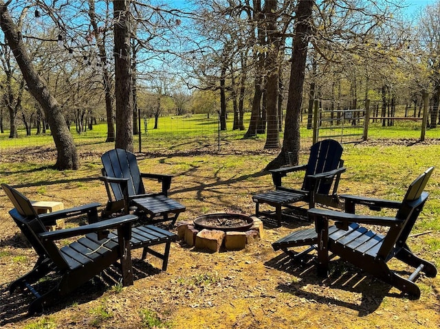 31230 N County Road 3170, Elmore City, OK 73433 - view of yard featuring an outdoor fire pit