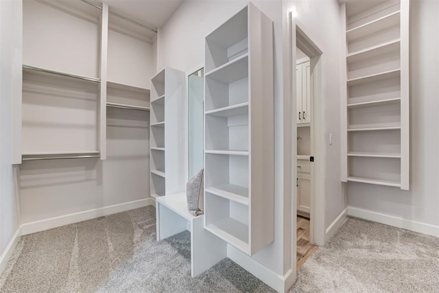 spacious closet featuring carpet floors