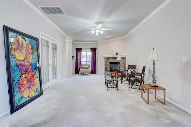 4408 32nd Pl, Oklahoma City, OK 73112 - living room featuring carpet flooring, baseboards, and visible vents