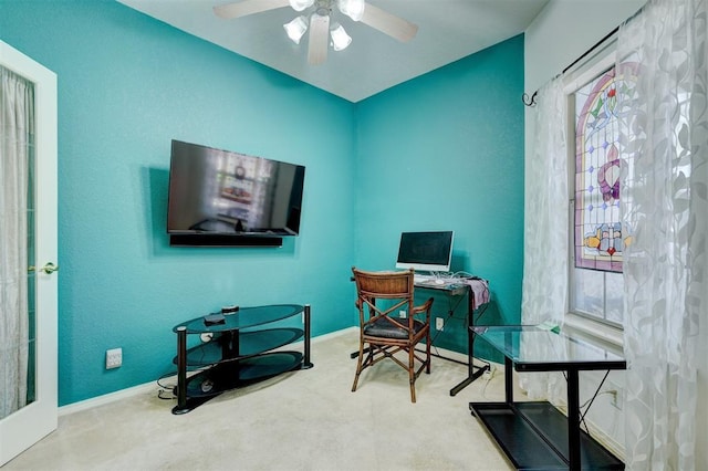 4408 32nd Pl, Oklahoma City, OK 73112 - carpeted office with baseboards and a ceiling fan