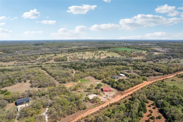drone / aerial view with a forest view