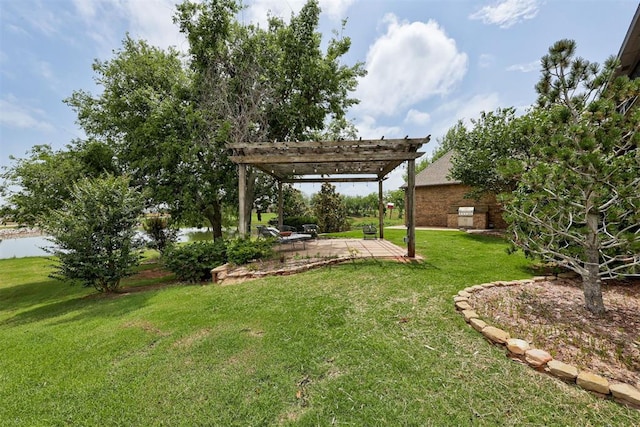 2293 Cottage Ln, Blanchard, OK 73010 - view of grassy yard with a pergola and a patio area