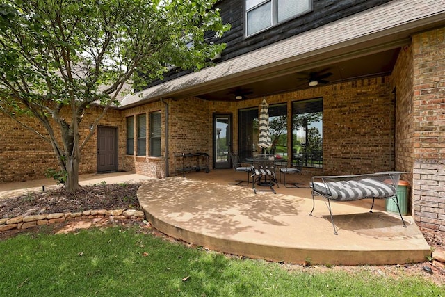 2293 Cottage Ln, Blanchard, OK 73010 - view of patio / terrace with a ceiling fan
