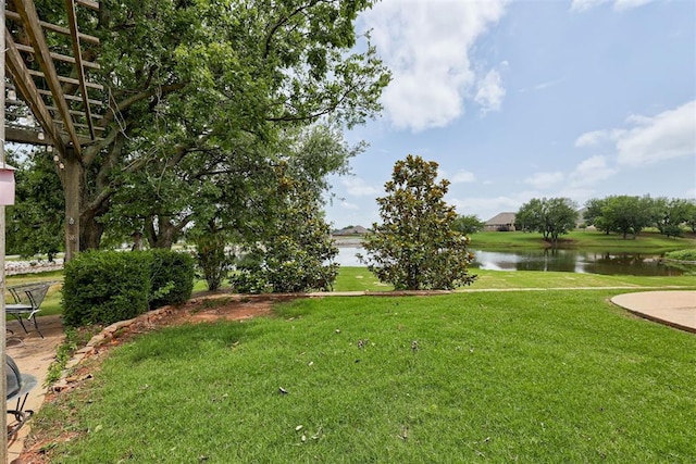 2293 Cottage Ln, Blanchard, OK 73010 - view of green lawn with a water view
