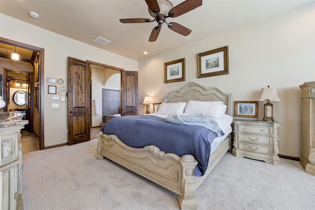 2293 Cottage Ln, Blanchard, OK 73010 - carpeted bedroom featuring baseboards and a ceiling fan
