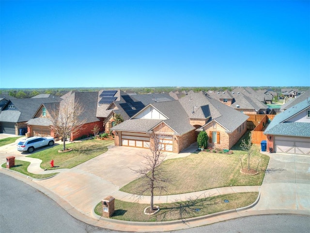 13340 Greenscape Rd, Piedmont, OK 73078 - view of front of home with roof with shingles, driveway, a residential view, and a front lawn